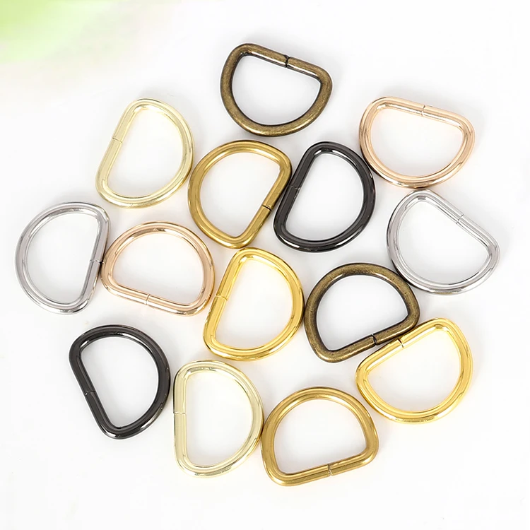 Custom Printed Heavy Duty Non Welded Zinc Alloy General Industry Hook D Buckles Multi-color Thick Metal d Ring Hardware