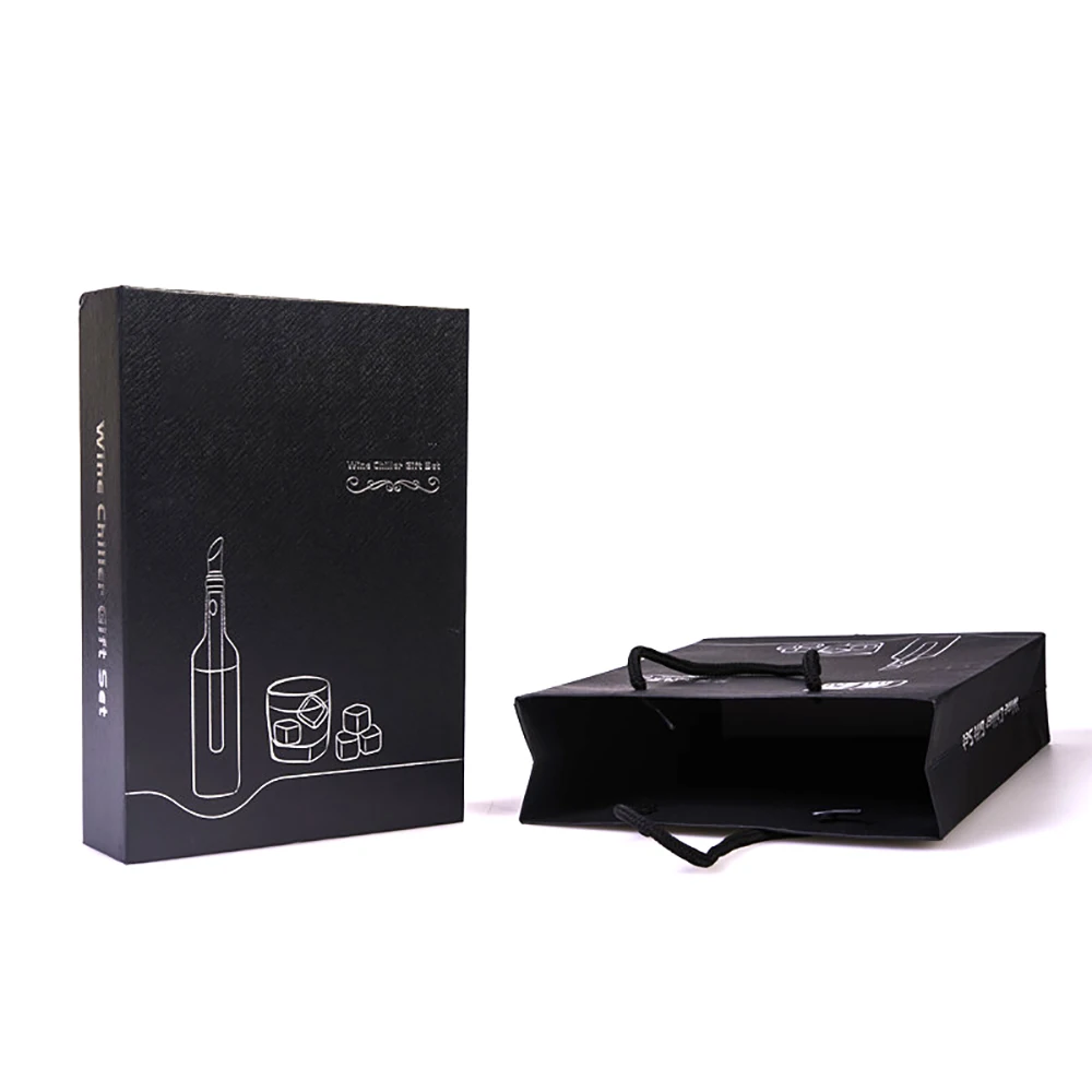 Amazon hot selling Whiskey Stone Chilling Stones Stainless Steel Ice Cubes Chiller Stick set with Storage Box