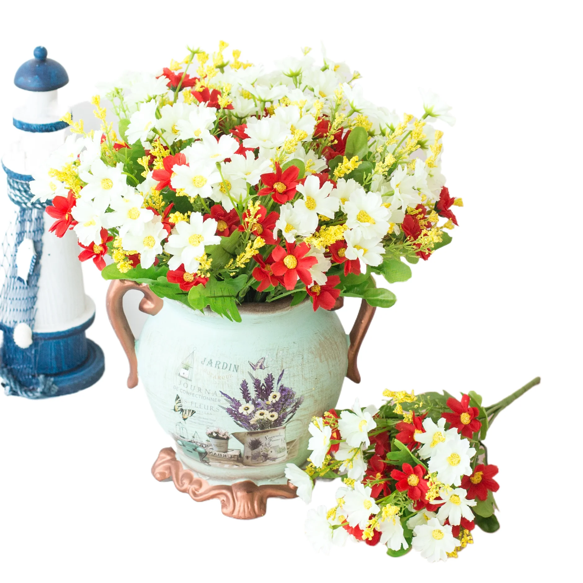 Nordic floriculture 28 head jump orchid Daisy 7 fork artificial flower decorative Silk small pla