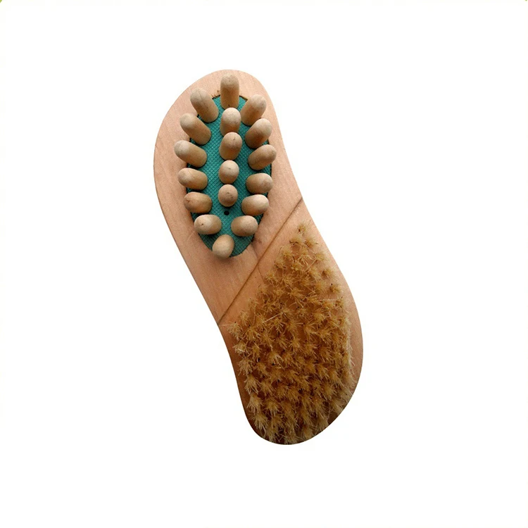 Manufacturers Bristle Lotus Wood Bath Massage Brush Multifunctional Wooden Bath Shower Body Cleaning Brush