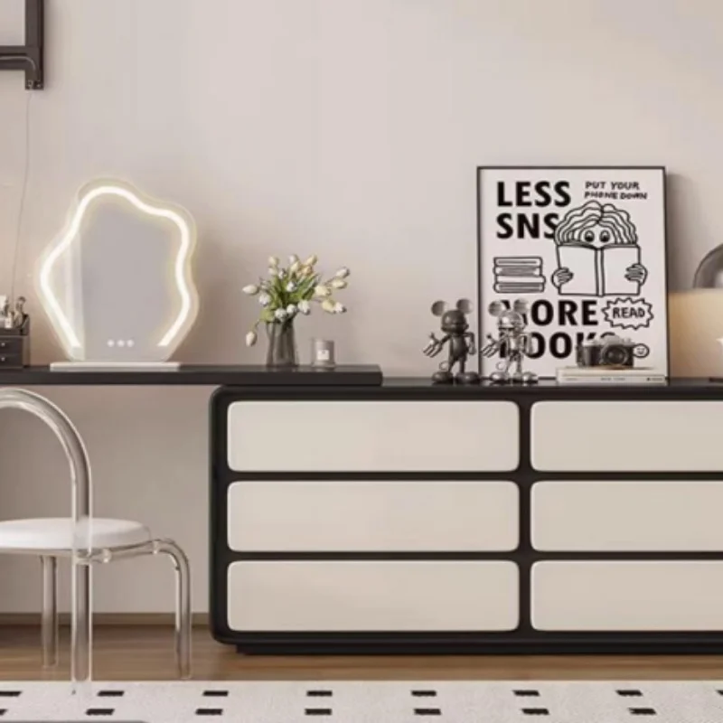 2024 Bedroom furniture wooden designs vanity dressing table and drawers makeup vanity desk bedroom dresser with mirror