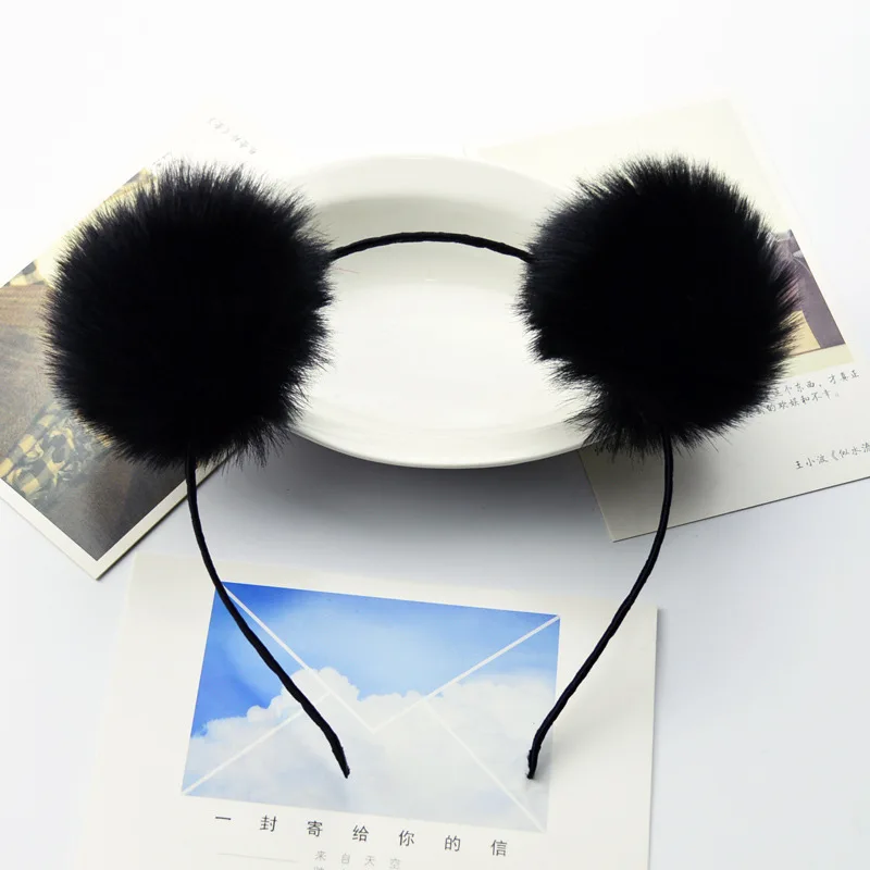 Accessories colorful tie dye Hairball Cat ear Headband for women and girls hair hoop