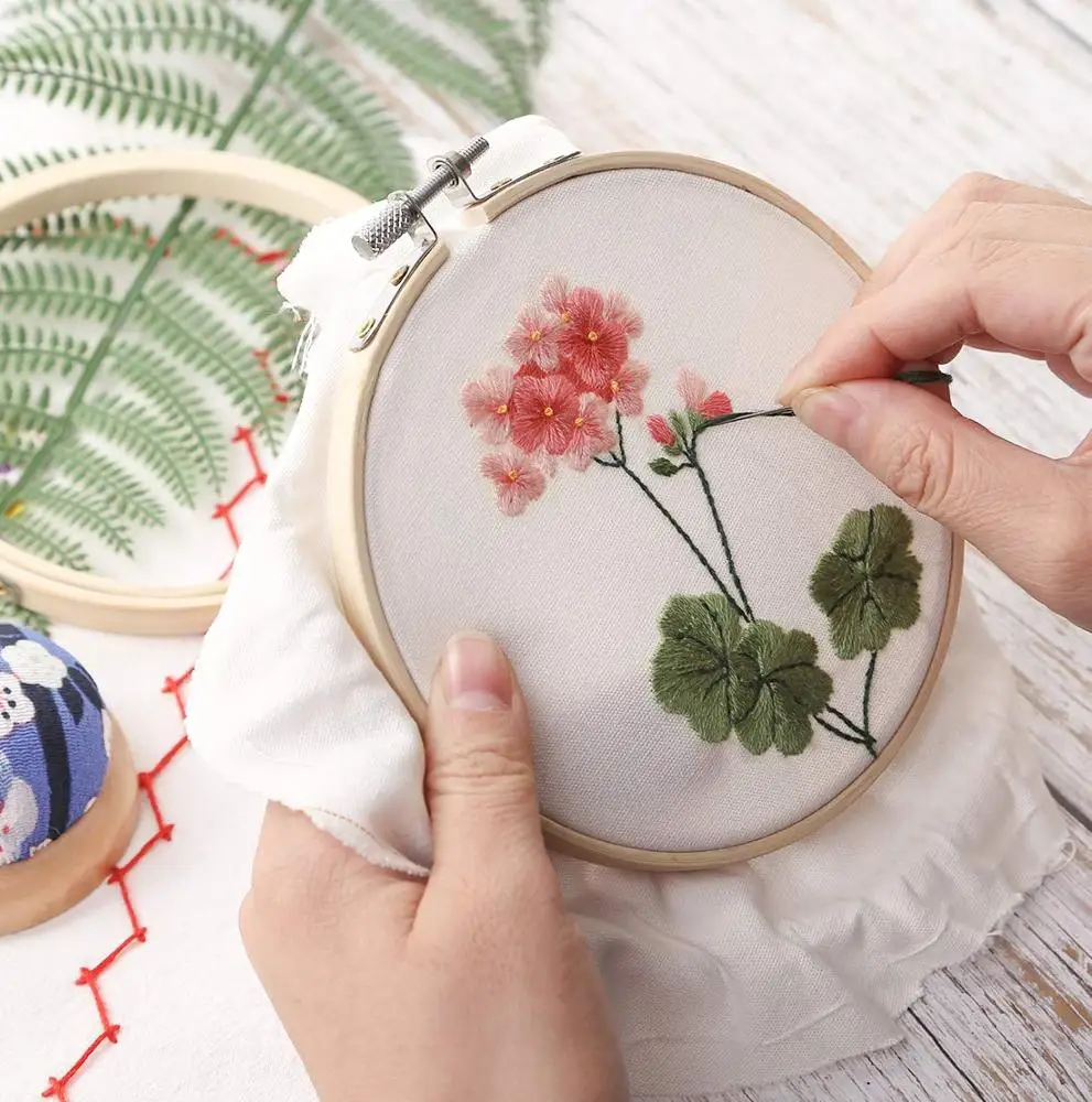  20cm Embroidery Hoops Wooden Round Adjustable Bamboo Circle Cross Stitch Hoop Ring Bulk Wholesale for Art Craft Hand