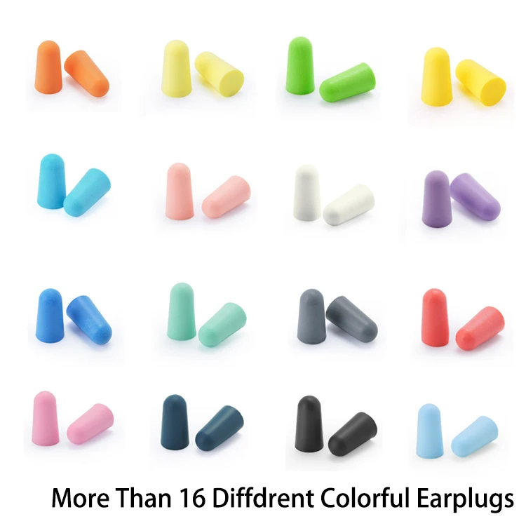 Gray Foam Earplugs 38dB SNR Noise Reduction Uncorded Ear Plugs with Aluminum Carry Case