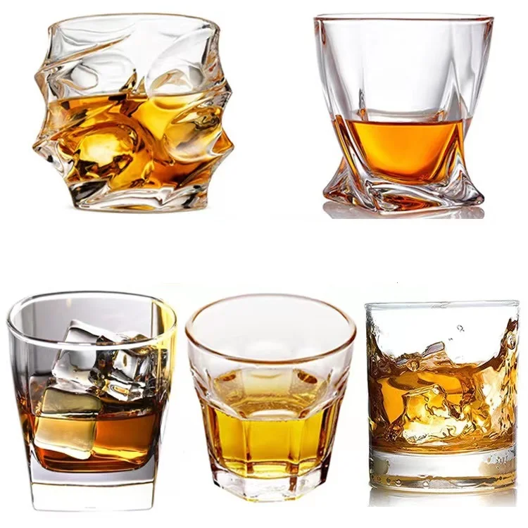 Glass Cup Water Juice Cold Drinking Cup 50ml 200ml 300ml 400ml Whisky Glasses Crystal Red Wine Glasses Set Beer Shot Glass