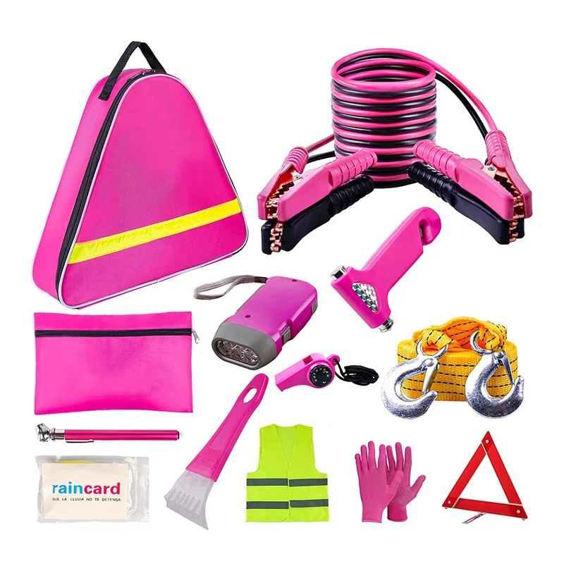 2022 новый дизайн Розовый Автомобильный аварийный набор с аптечкой первой помощи