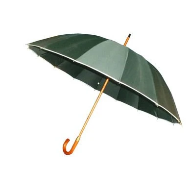 manual open 23 inch 16ribs wooden stick umbrella chinese factory