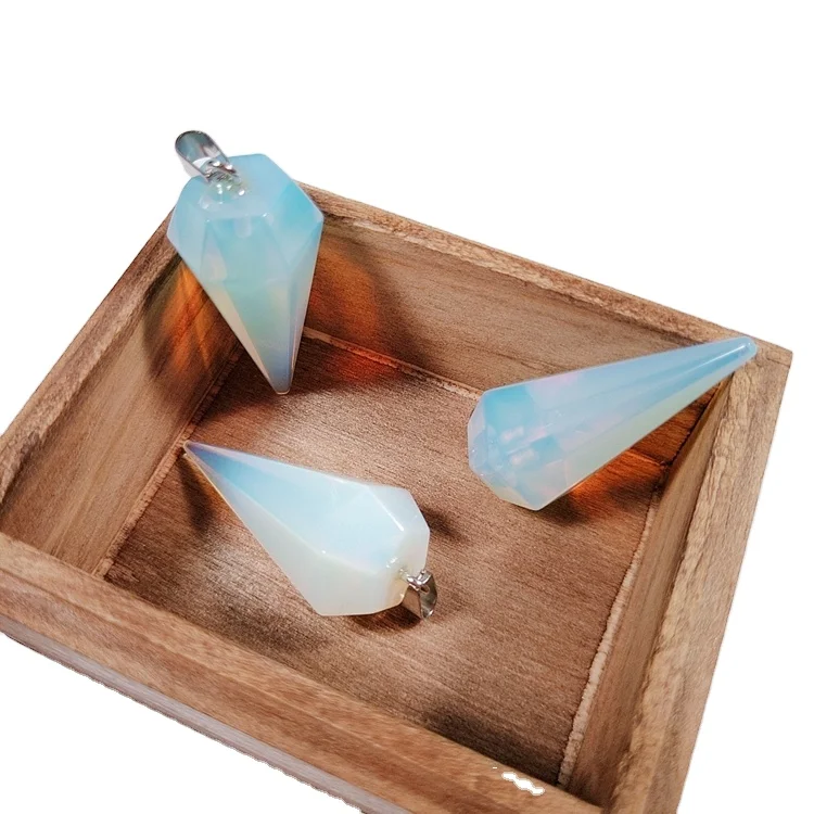 High Quality Gems Energy Generator Orgone Heart Bulk Opalite Opal Pendulum for Making Pendant Decorative Gift Purposes