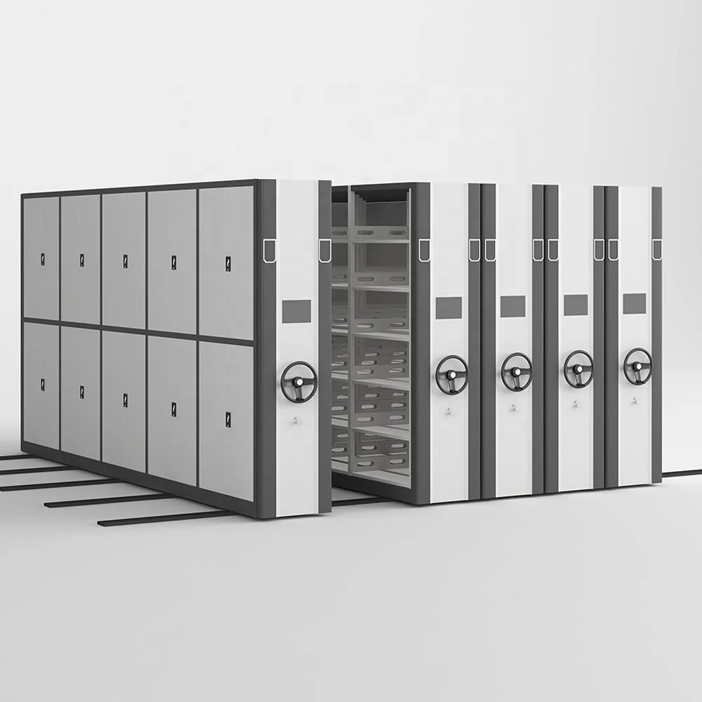 Steel Movable Mass Shelving Compact Metal Mobile Shelves for File Box Storage
