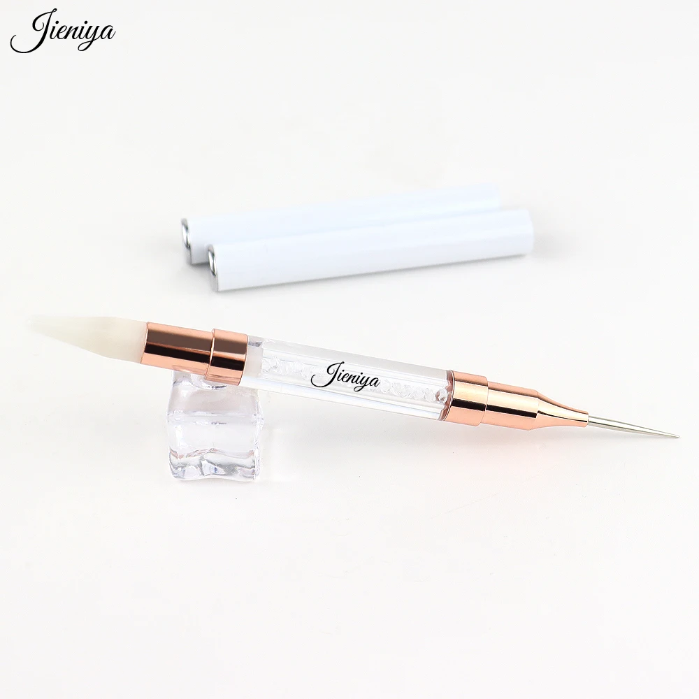 Jieniya High quality Wax Pencil for Rhinestones Acrylic Handle Dual End Rhinestone Picker Dotting Pen with Wax Pen Tips