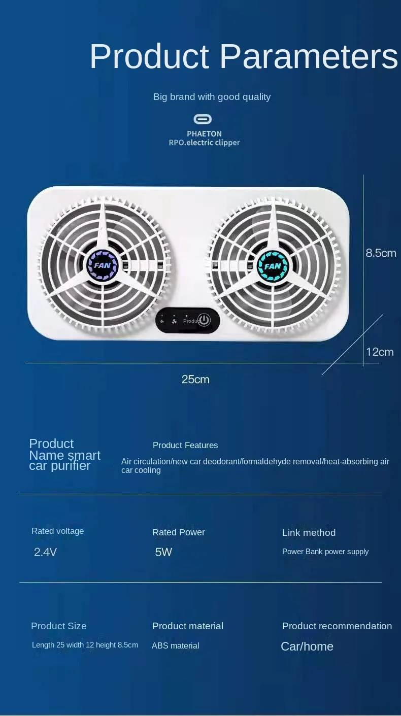  white long-lasting Favourable Price car cooler fan Car Ventilation Fan