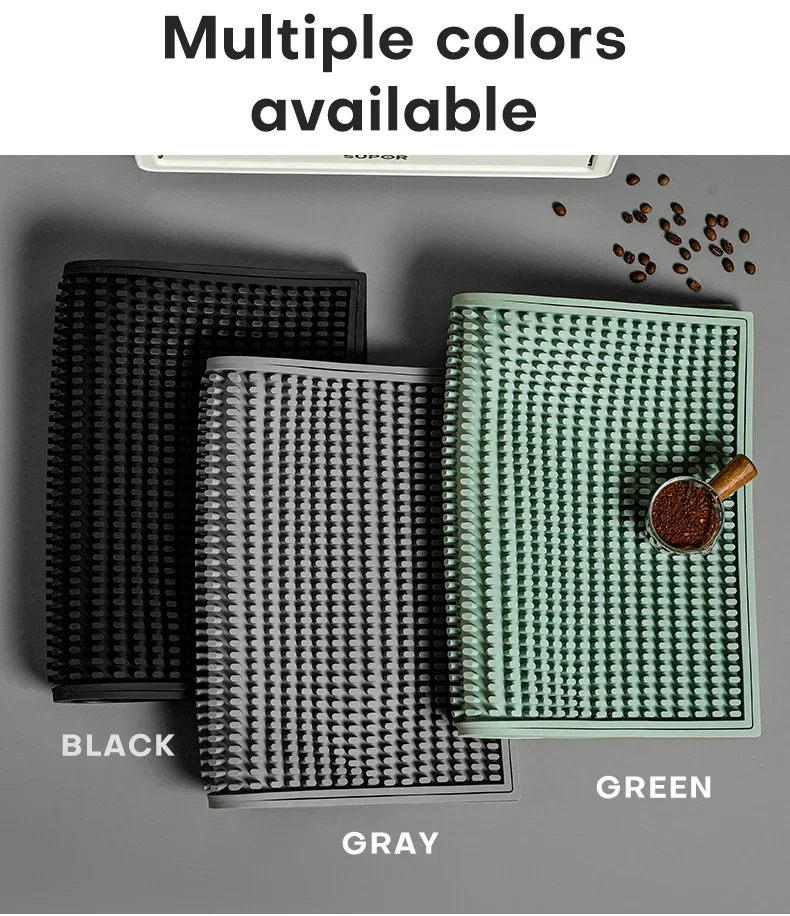 Multipurpose Customized Logo Soft PVC Rubber Bar Mat Anti-Slip Drip Spill Mat For Bar Office Home