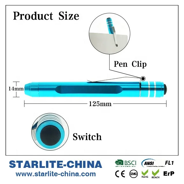 Fashion adjustable Soft light Promotion Pen Clip Visual Exam inspection Medical LED Torch Work Lamp Flashlight for doctor