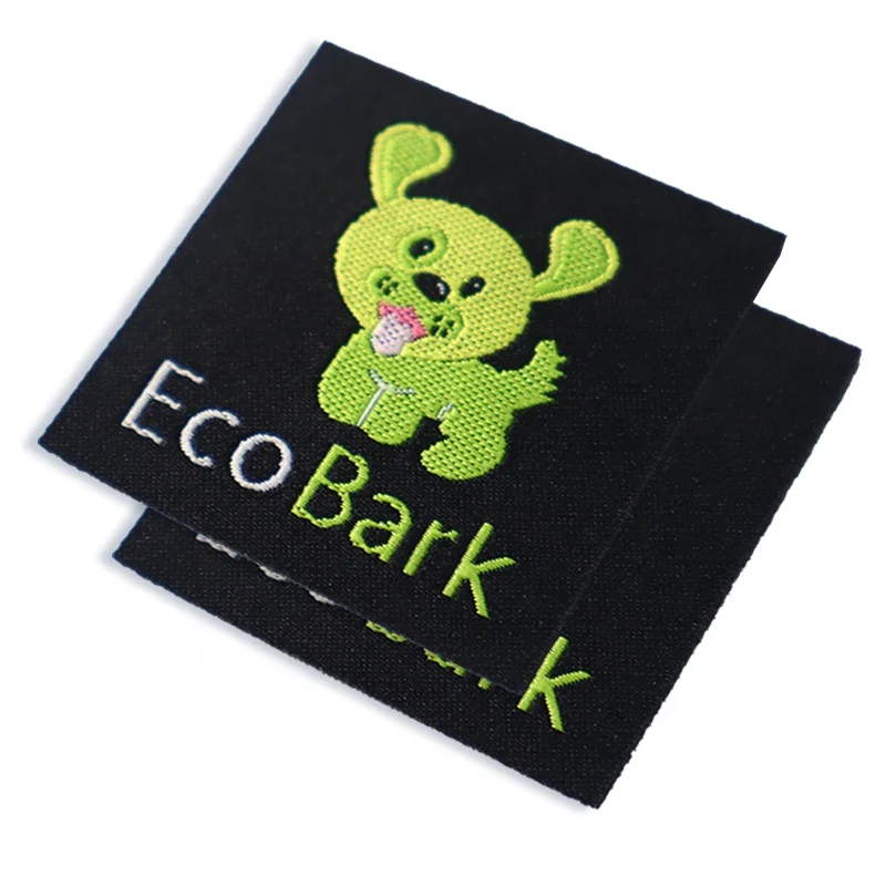 Оптовая продажа, дизайнерские тканые этикетки из Дамаска, модная тканая одежда, персонализированные этикетки для стирки шляпы