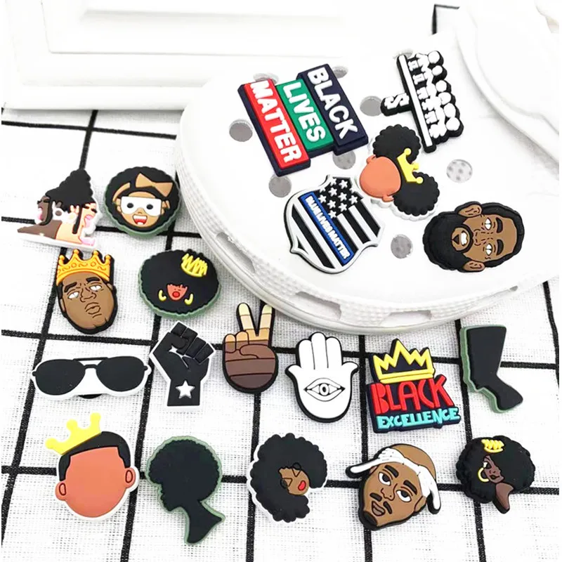 Summer Fashion Shoe Charms Black Designer Charms Lovely Character Series Mexican Shoes Charms