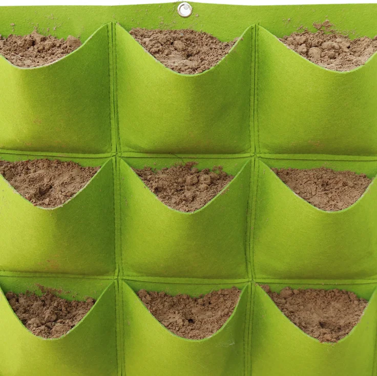  9/18/25/36/49/64/72 Pockets Garden Felt Fabric Vertical Wall Hanging Grow Bags For Indoor and Outdoor