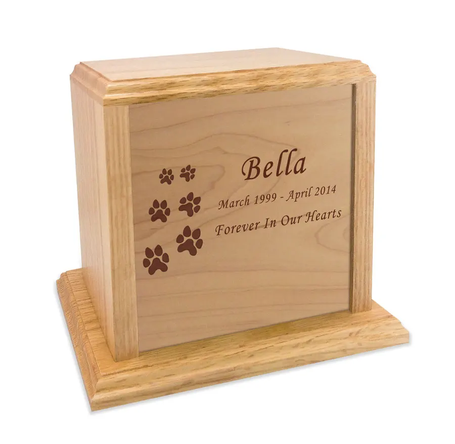  Hot Sale Best Quality Dogsupplies Funeral Supply Black Dogpet Cremation Wooden Pet