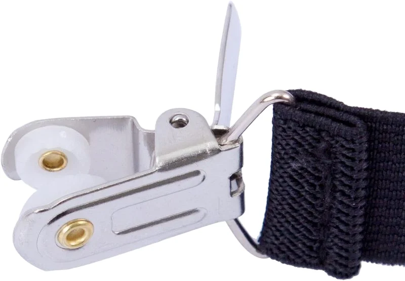 3 clips adjustable elastic stripe belt leather mens trouser braces suspenders