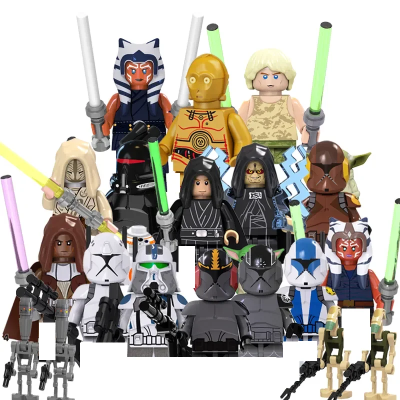 TV6105-TV6107 Luke C-3PO Darth Maul Ahsoka Clone Obi-Wan Trooper plastic Blocks Building Block Toys boys Kids