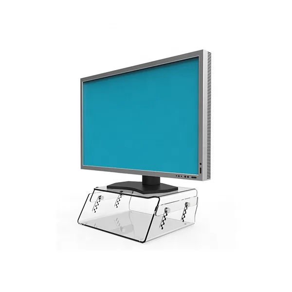 good quality ergonomic height adjustable crystal acrylic monitor stand