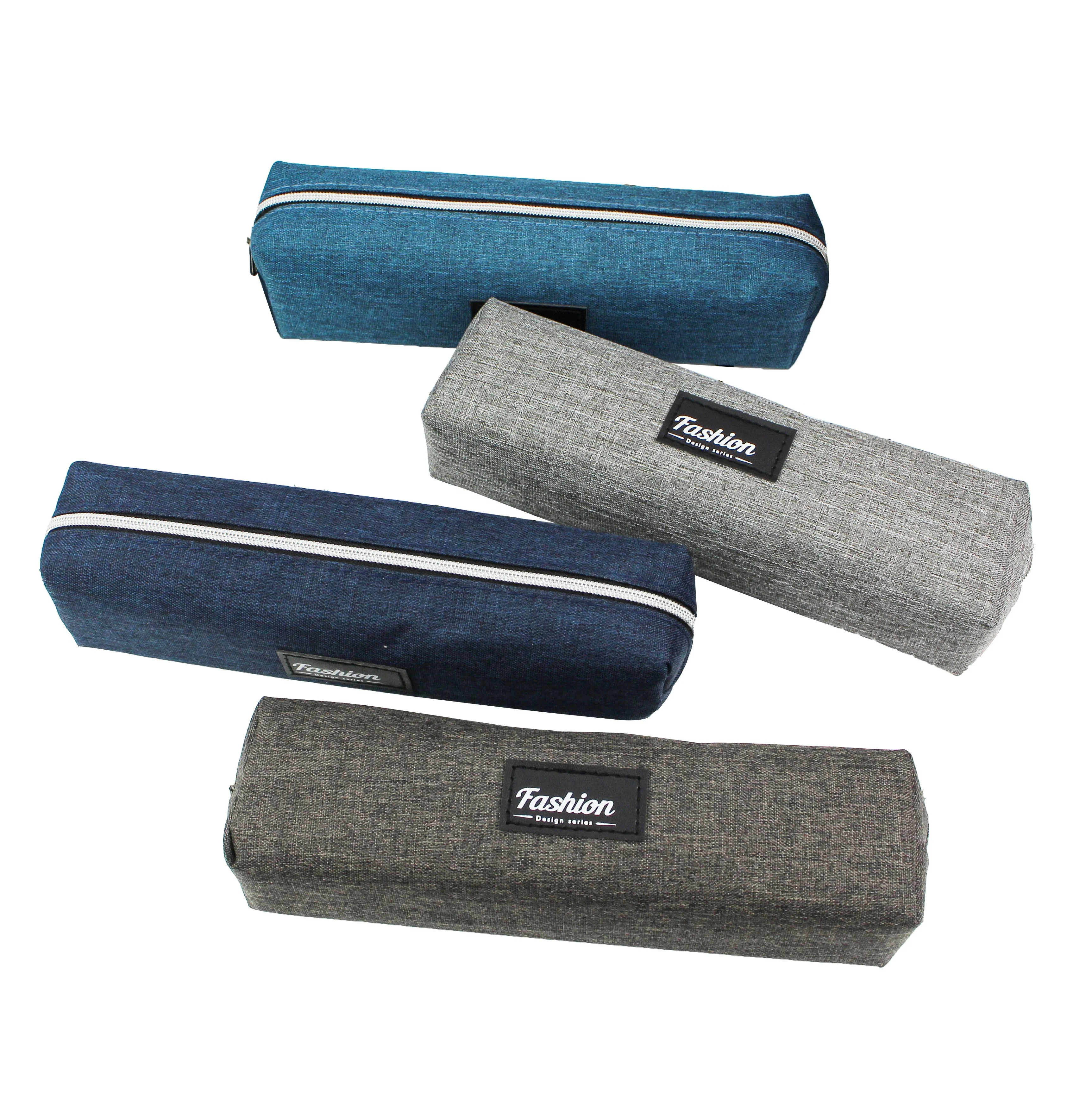 Fashionable and simple canvas zipper pencil bag