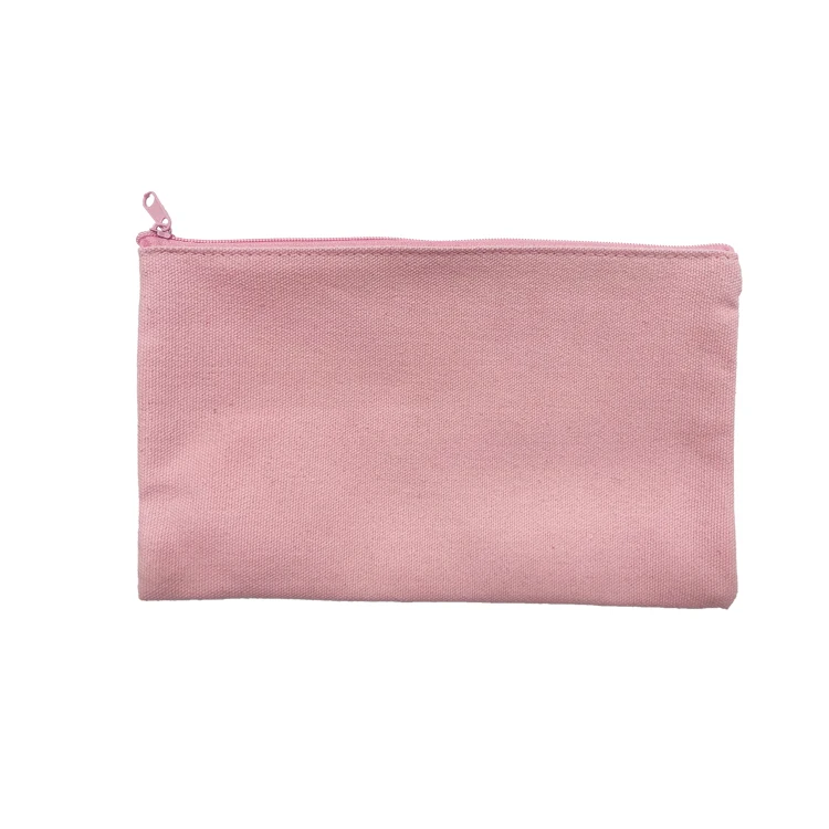 Blank Canvas School Student Pencil Bag Pencil Case With Zipper Closure