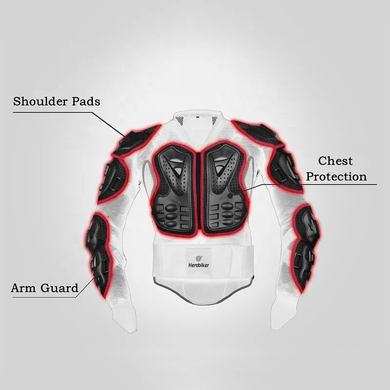 Customizable Riding Safety Protection PE Shell Breathable Motorcycle Body Armor Jacket for Men
