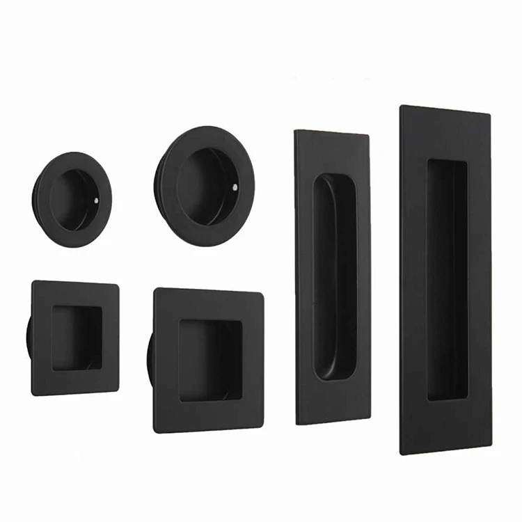 Customized Flush Door Pull Handle Factory Plastic Handle Groove Black ABS Recessed Plastic Pull