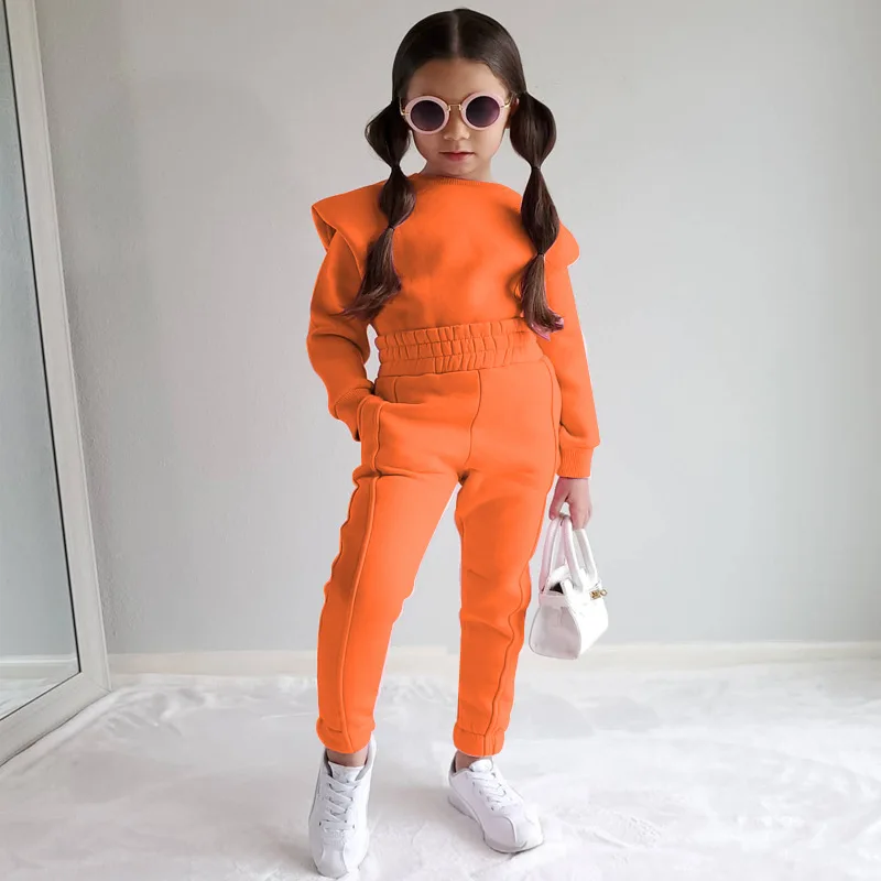 2024 Kids Tracksuits Sets Girls Sports Wear Spring Toddler Long Sleeve Sweatshirt Kids Fall 2pcs Pullover For Girls 2-7 Years