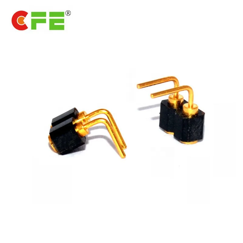 Loaded Contact Pins Single Row 2pin Bending Pogo Pin Connector,spring