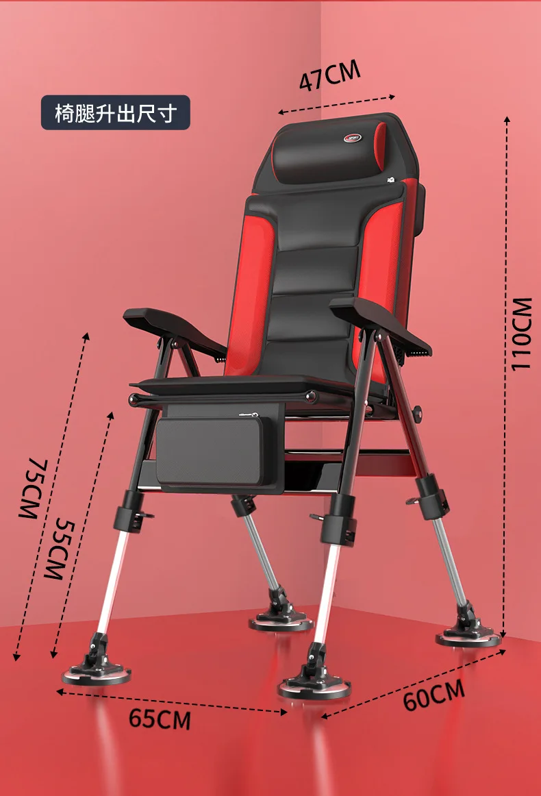 New design portable outdoor fishing tackle high quality Magal folding fishing chair durable rod holder fishing gear