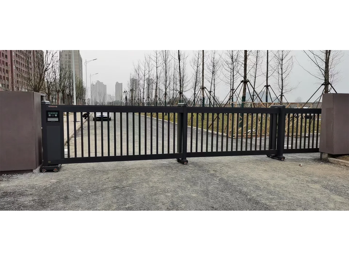 Новый дизайн роскошные защитные телескопические ворота раздвижные