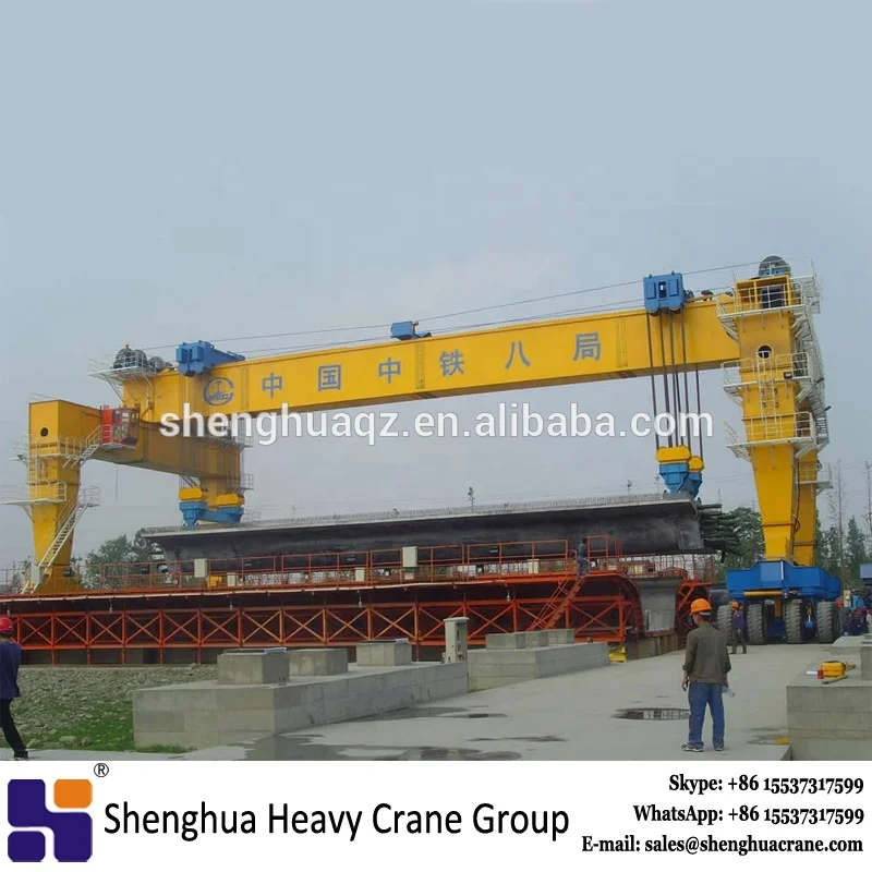 800 Ton Full Hydraulic Operated Bridge Concrete Girder Lifting Rubber Tyred Gantry Crane Price