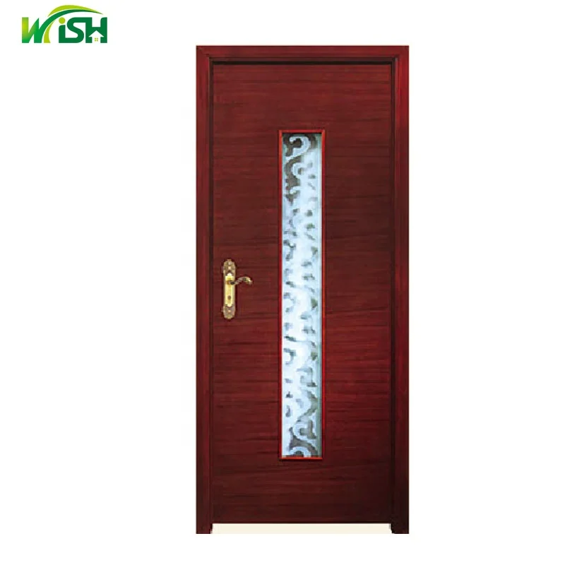 High quality solid core water proof wooden glass door interior glazed kitchen wooden doors