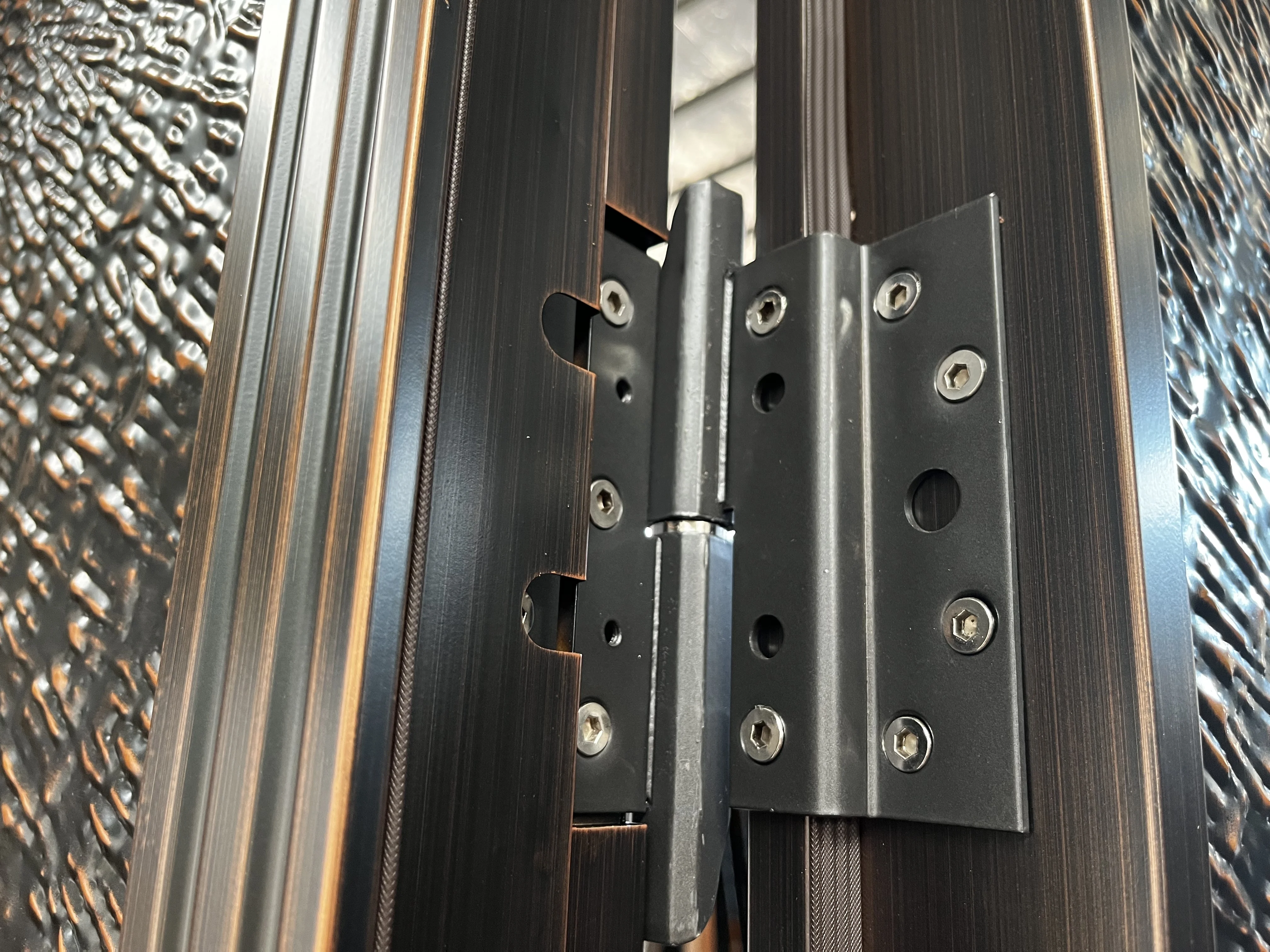 Luxury Design Embossed Customized Size Sun-protected Bronze Security Double Classic main Steel Front Door for Houses