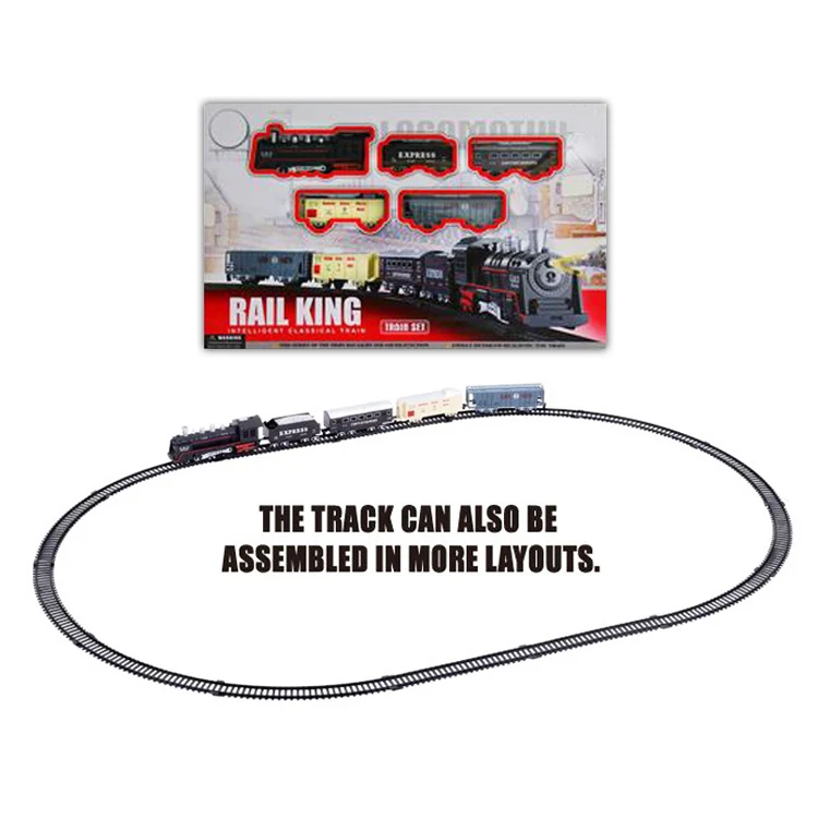 Music Light Christmas Railway Train Toy Electric Classical Toy Train Set Kids Slot Toys