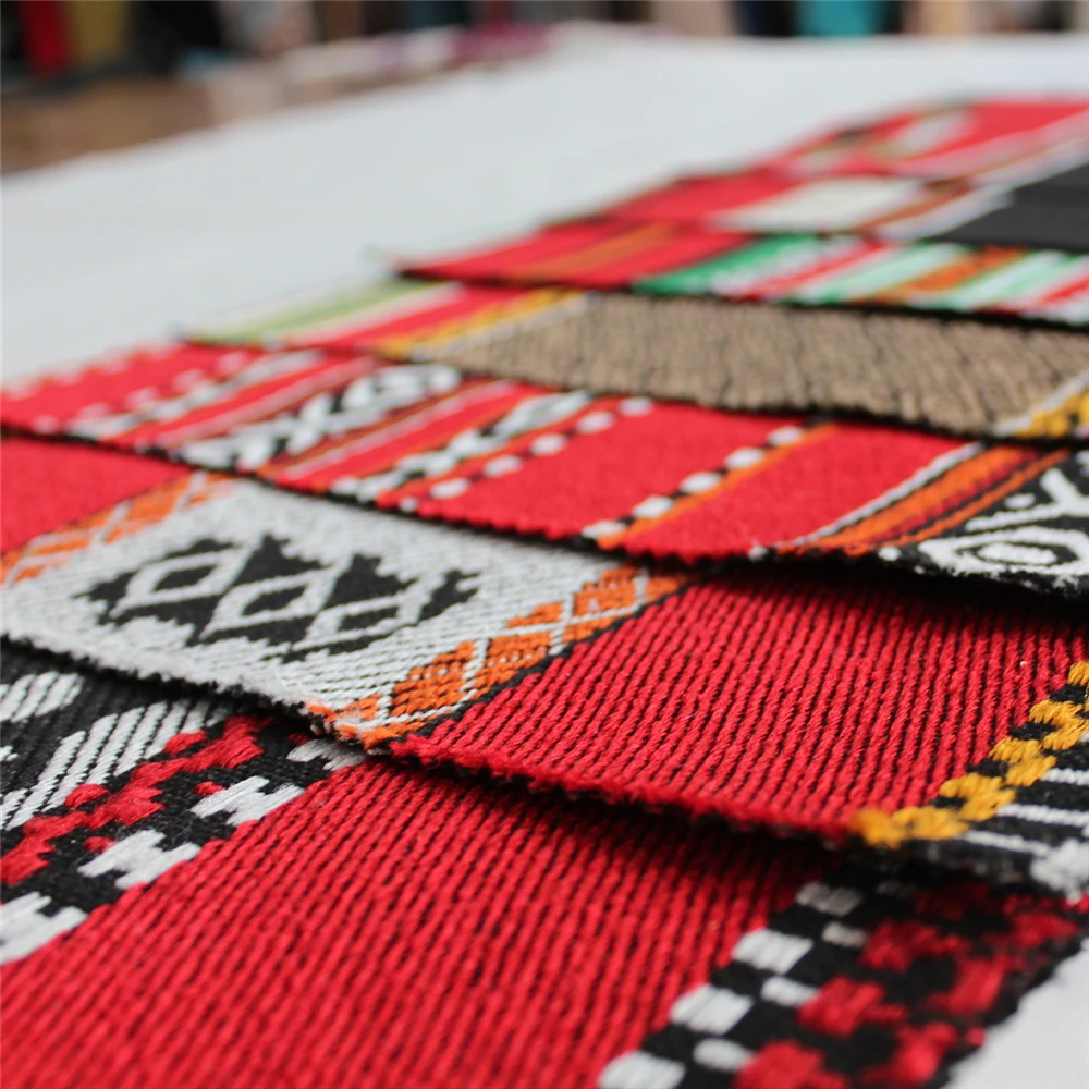 RedSun Textile Free Sample Factory Supply 100% Polyester Turkey Sofa Arabic Sadu Fabric