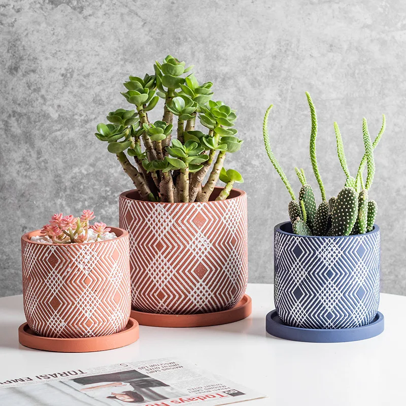 Trending products 2023 new arrivals home decor nordic concrete flower pot garden pots & planters for plants outdoor