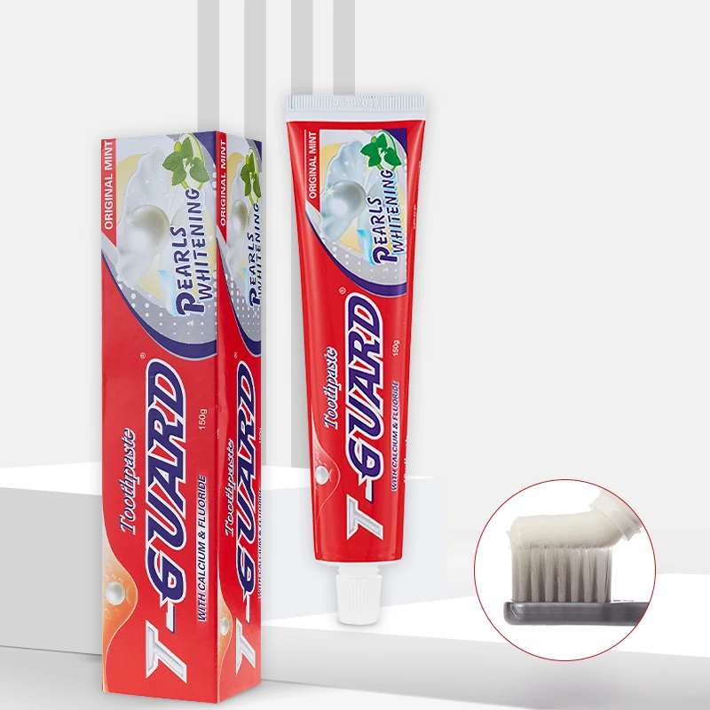 Бесплатный образец пользовательского логотипа дешевая цена фторид кальция жемчужины отбеливание против кариеса мята зубная паста