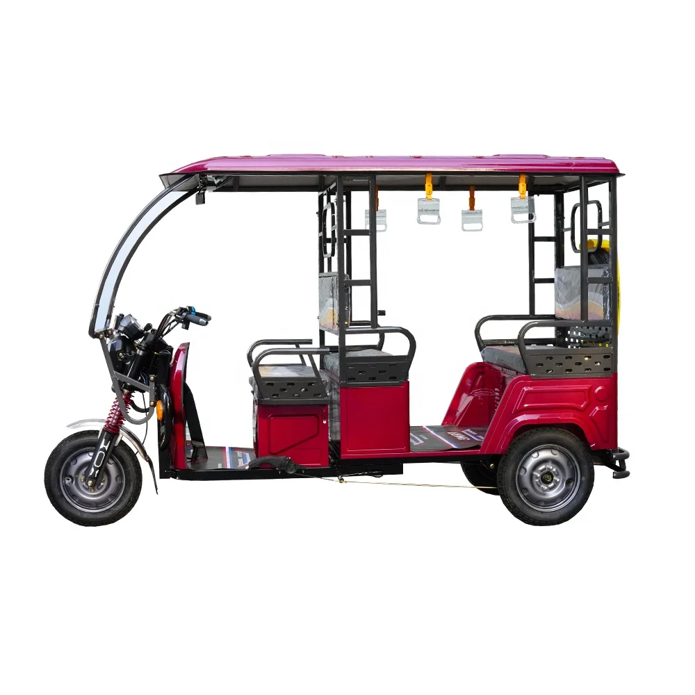 800W Electric Passengers Tricycles Tuktuk Open Three-Wheel Rickshaw Bajaj Texi for Adults 48v Voltage