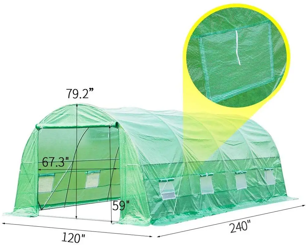 walk-in tunnel plastic greenhouse agriculture 3x6m