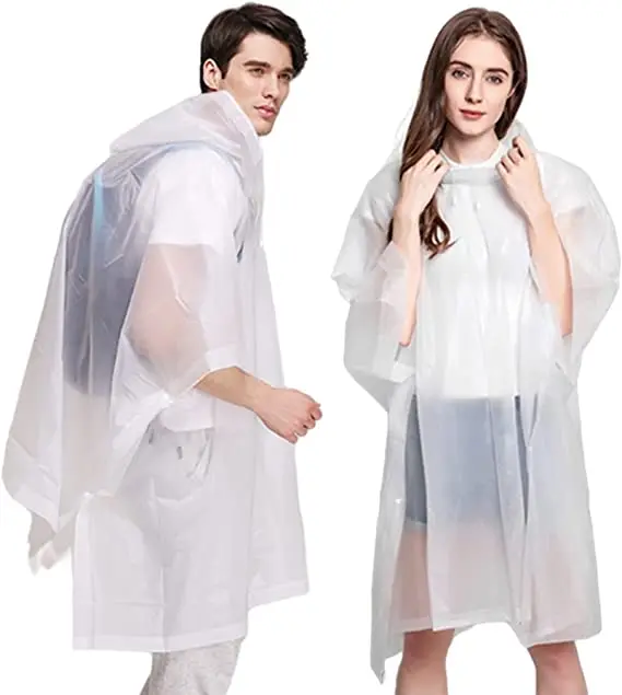 Peva Long Transparent Waterproof Rainwear Central Rain Coat With Sleeves