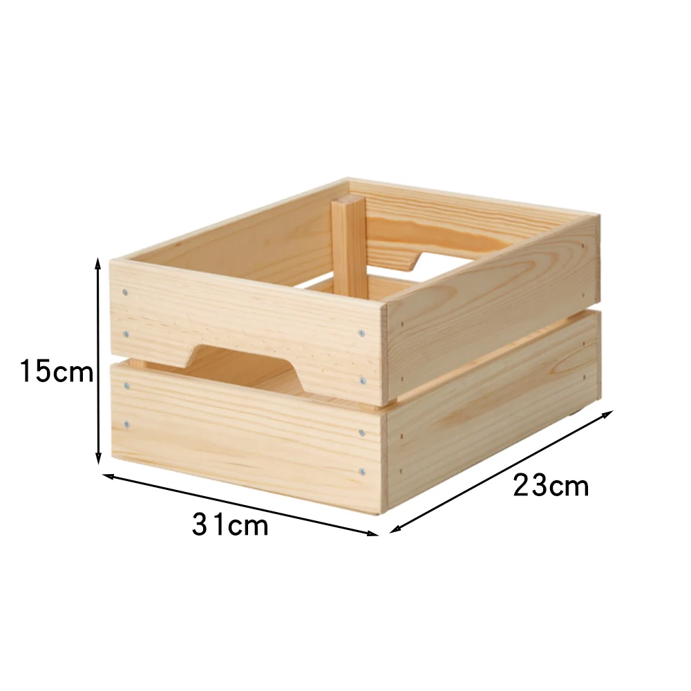 Custom Eco-friendly Unfinished Pine Wooden Square Vegetable Fruit Storage Crate Box