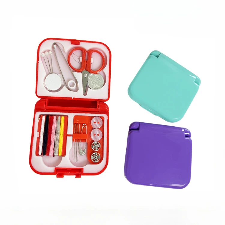 Custom Portable Travel Sewing Kit with Mini Case, Scissors, Needles, Thread & Buttons - DIY Compact Storage