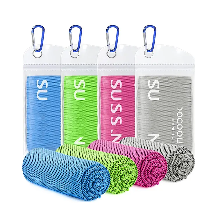 oem sweat heat activated fitness wet sublimation mesh promotional Body Sports Gym cold Instant Ice Microfiber cooling towel