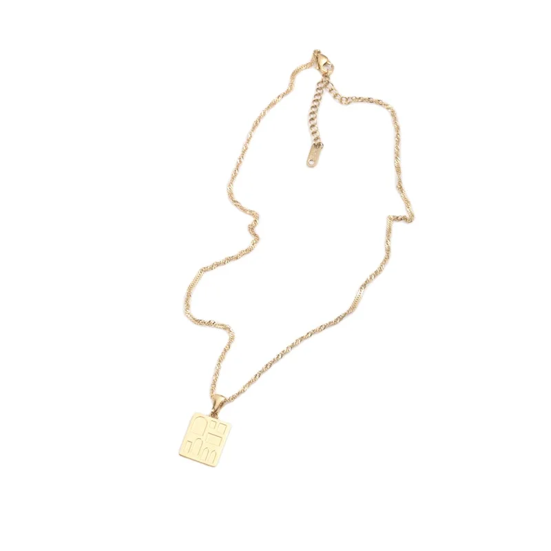 2022 New Female Vintage Stainless Steel 18K Gold Plated  Venice Water City Artistic Texture Necklace For Women