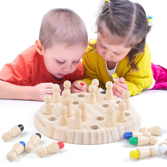Лидер продаж, детская развивающая деревянная игрушка Монтессори, игра с памятью, спички, цветные Обучающие Настольные игры для детей