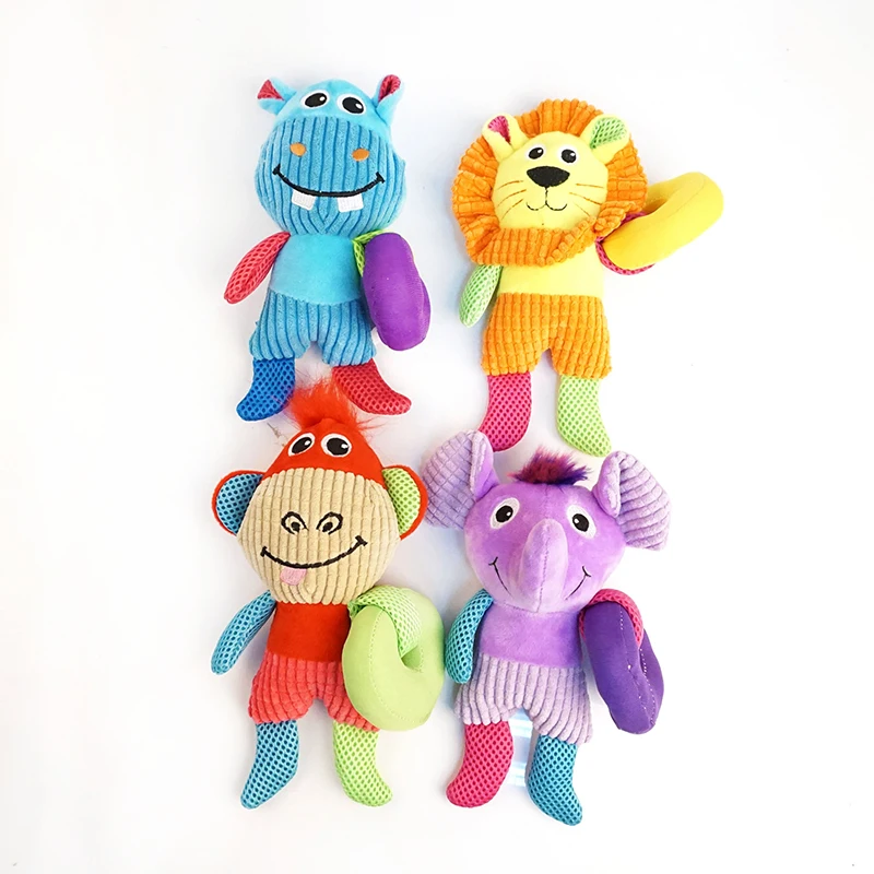 Pet Fruit Animals Cartoon Toys Stuffed Squeaking Cute Plush Puzzle  for Dogs Cat Chew Squeaker Squeaky Toy