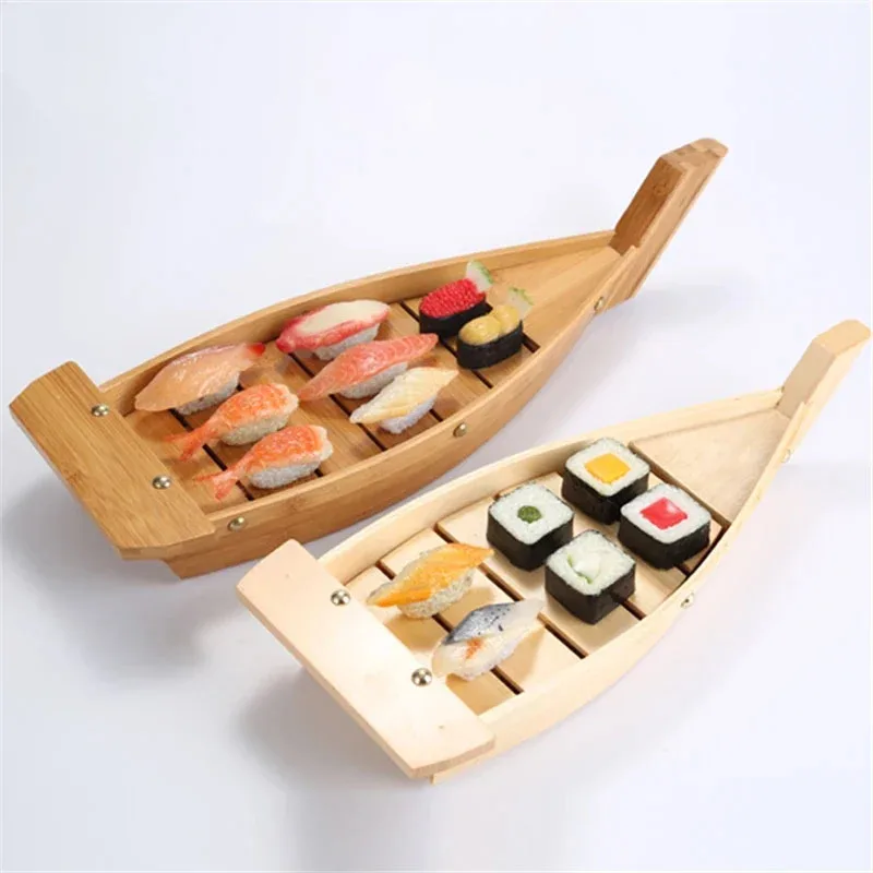 2024New Materials Japanese Serving Tray bamboo sushi boat for Sashimi Board Seafood Party