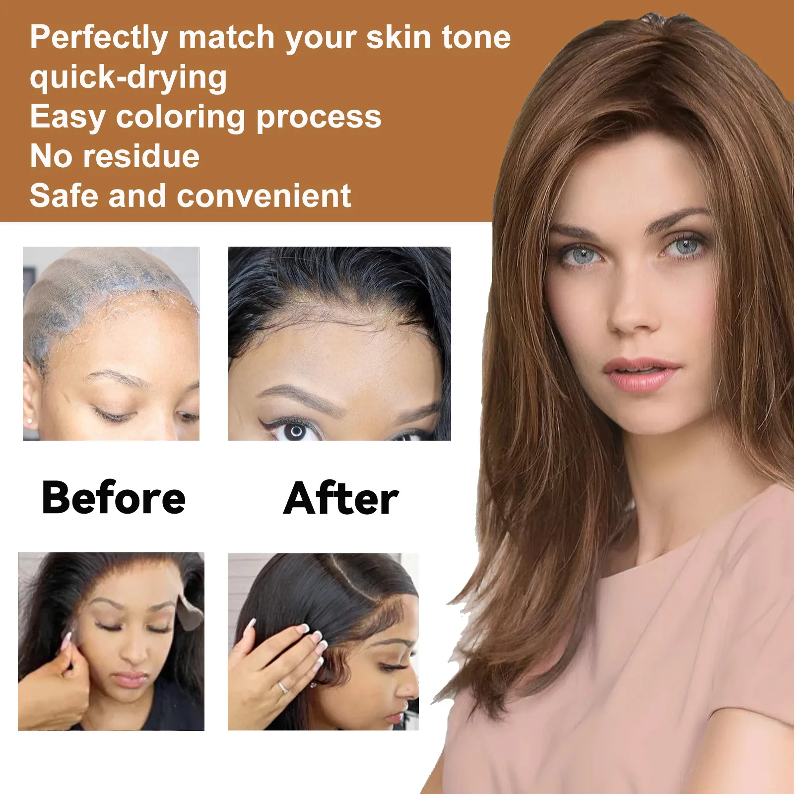 2024 best-selling lace wig foam private brand natural color easy control uniform color beautiful inside and outside mousse